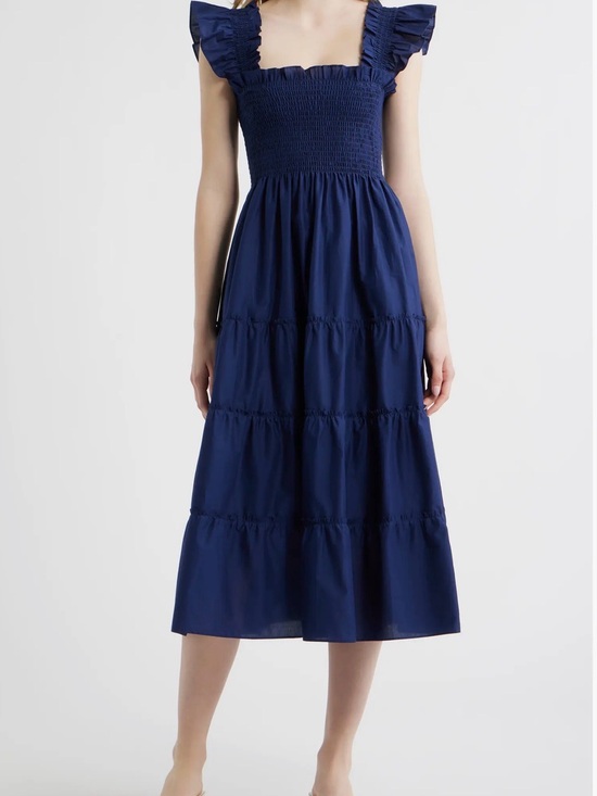 Hill House Dresses & Skirts - Hill House Navy Blue Ruffled Strap Smocked Midi Dress